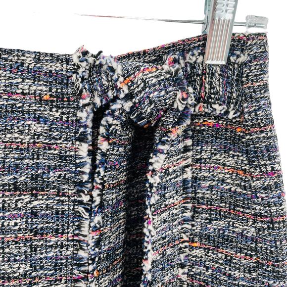 Emerson Rose Purple & Black Multicolor Tweed Raw Edge Pencil Skirt Women Sz 6 - Picture 4 of 12